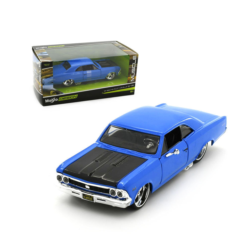 Maisto Licensed 1:24 Scale Classic Muscle 1966 Chevrolet Chevelle SS 396 Model Car Blue