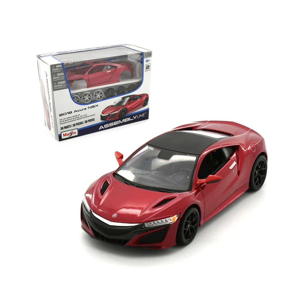 Maisto Licensed 1:24 Scale Assembly Line Honda Acura NSX 2018 Model Car Red