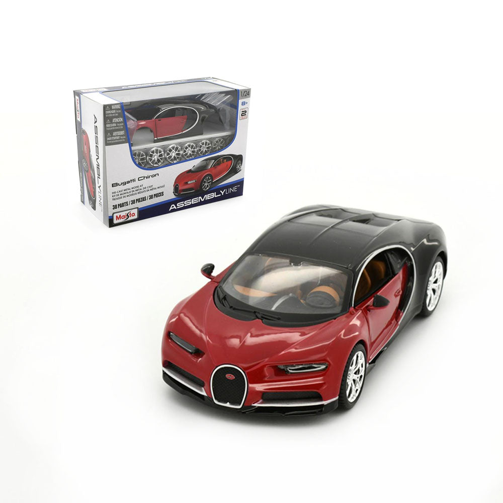 Maisto Licensed 1:24 Scale Assembly Line 2017 Bugatti Chiron Coupe Diecast Model Car Red