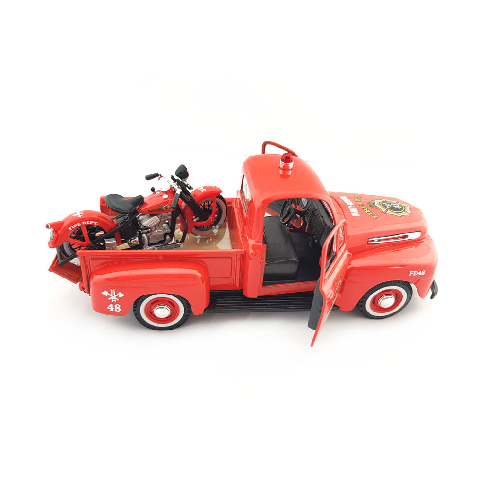 Maisto Licensed 1:24 Scale Harley Davidson 1948 Ford F 1 pick Up 36 Knucklehead Model Red