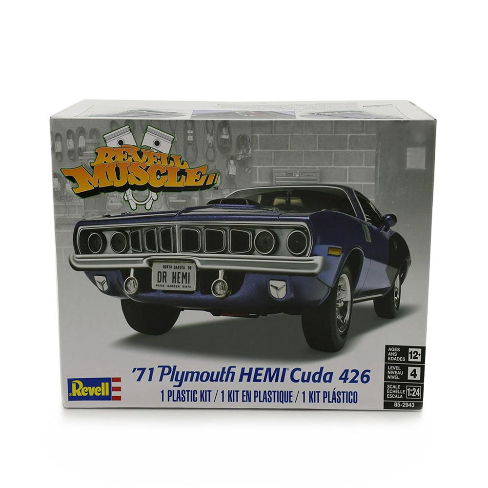Revell Brand 1:24 Scale 1971 Plymouth Hemi Cuda Muscle Car Model Violet