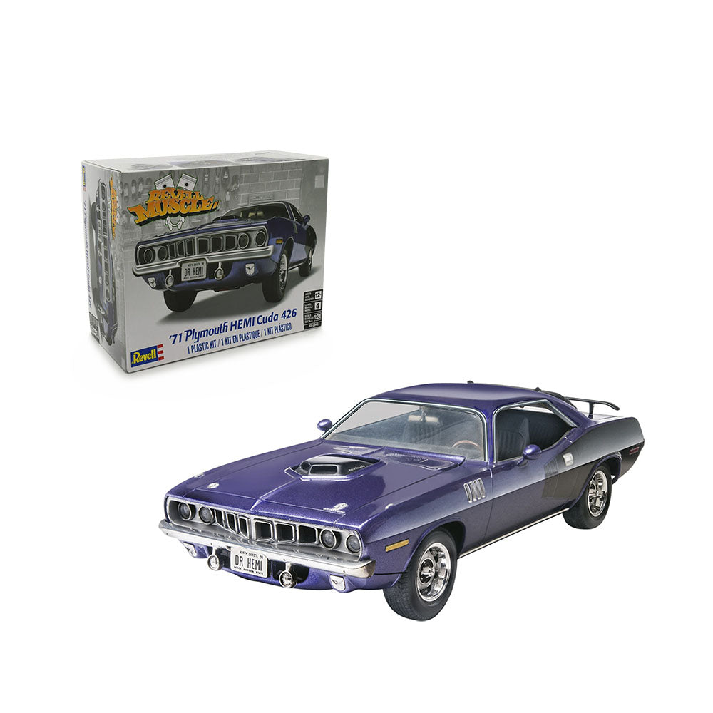 Revell Brand 1:24 Scale 1971 Plymouth Hemi Cuda Muscle Car Model Violet