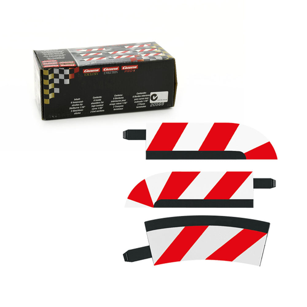Carrera Car Evolution/Digital 1:24 Inside Shoulder For High Bank Curve 1/30° 8 pce