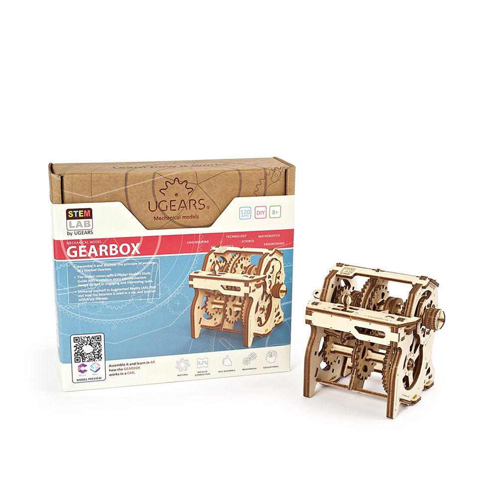 Ukraine Made UGears Stem Lab Gearbox Wooden Model Kit Mechanical 3D Puzzle DIY