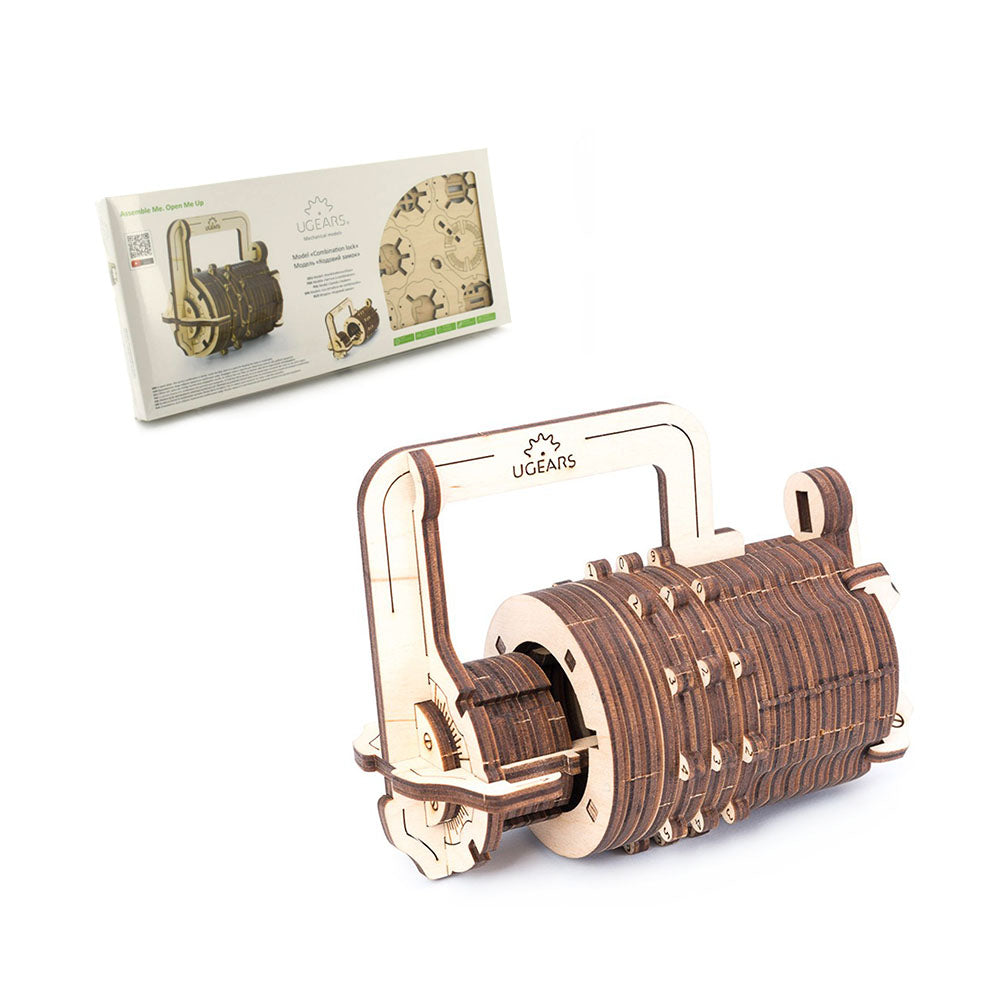 Made in Ukraine UGears Combination Lock Mechanical 3D Puzzle DIY Model Kit