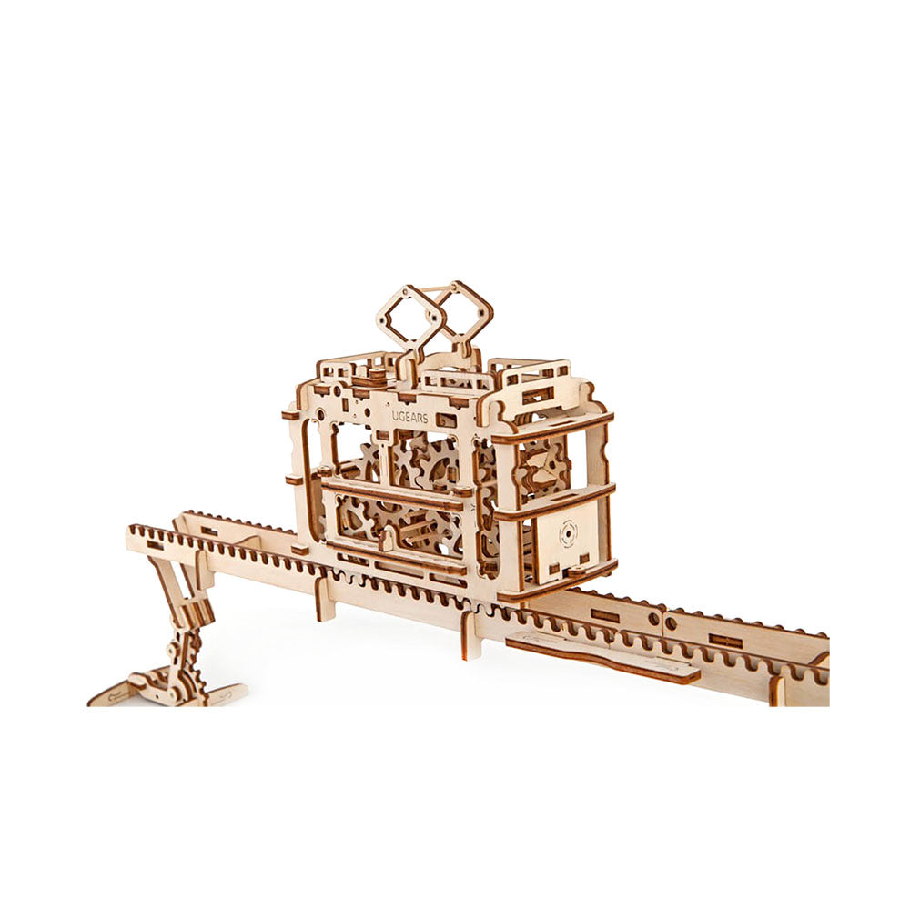 Made in Ukraine UGears DIY Wooden Self Propelled 3D Puzzle Tram On Rails Kit