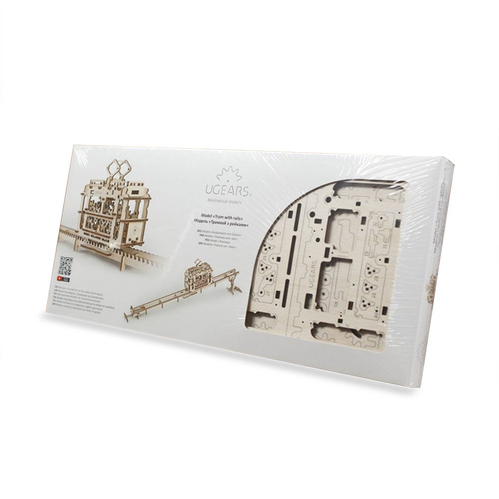 Made in Ukraine UGears DIY Wooden Self Propelled 3D Puzzle Tram On Rails Kit