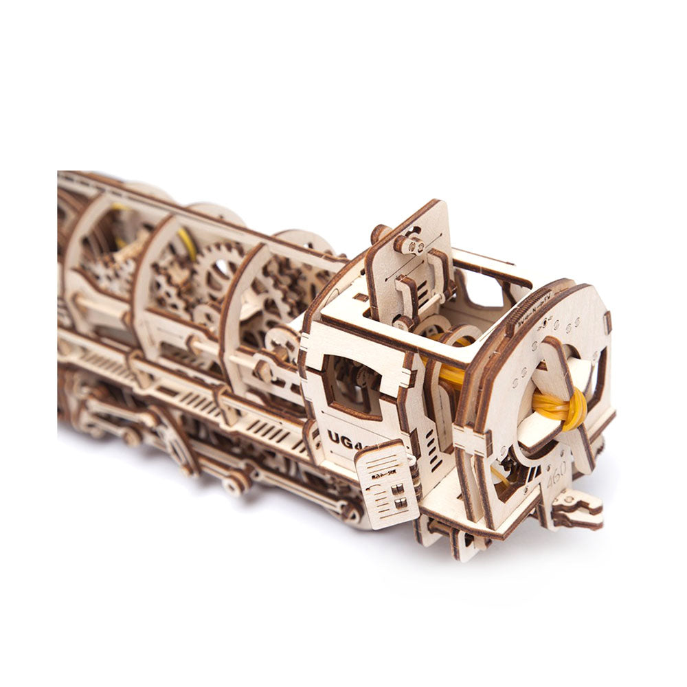 Ukraine Made UGears Self Propelled Wooden Puzzle Locomotive W/ Tender Mechanical