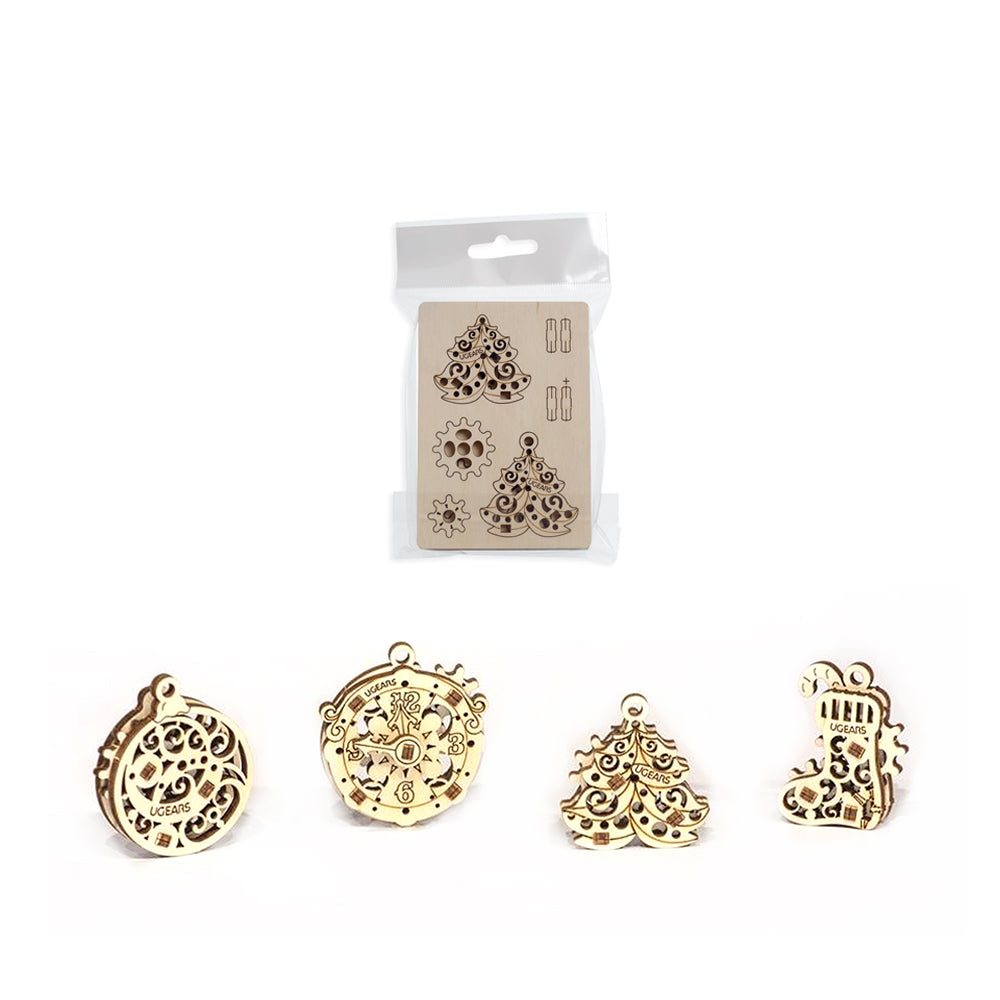 Made in Ukraine UGears Fidgets Happy New Gear Set of 4 Models Wooden Ornament