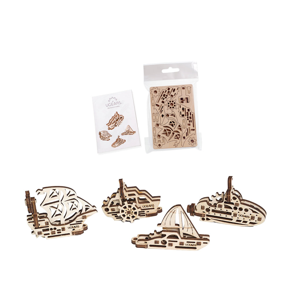 Made in Ukraine UGears Fidgets Ships Set Each Model Has An Eyelet For Hanging