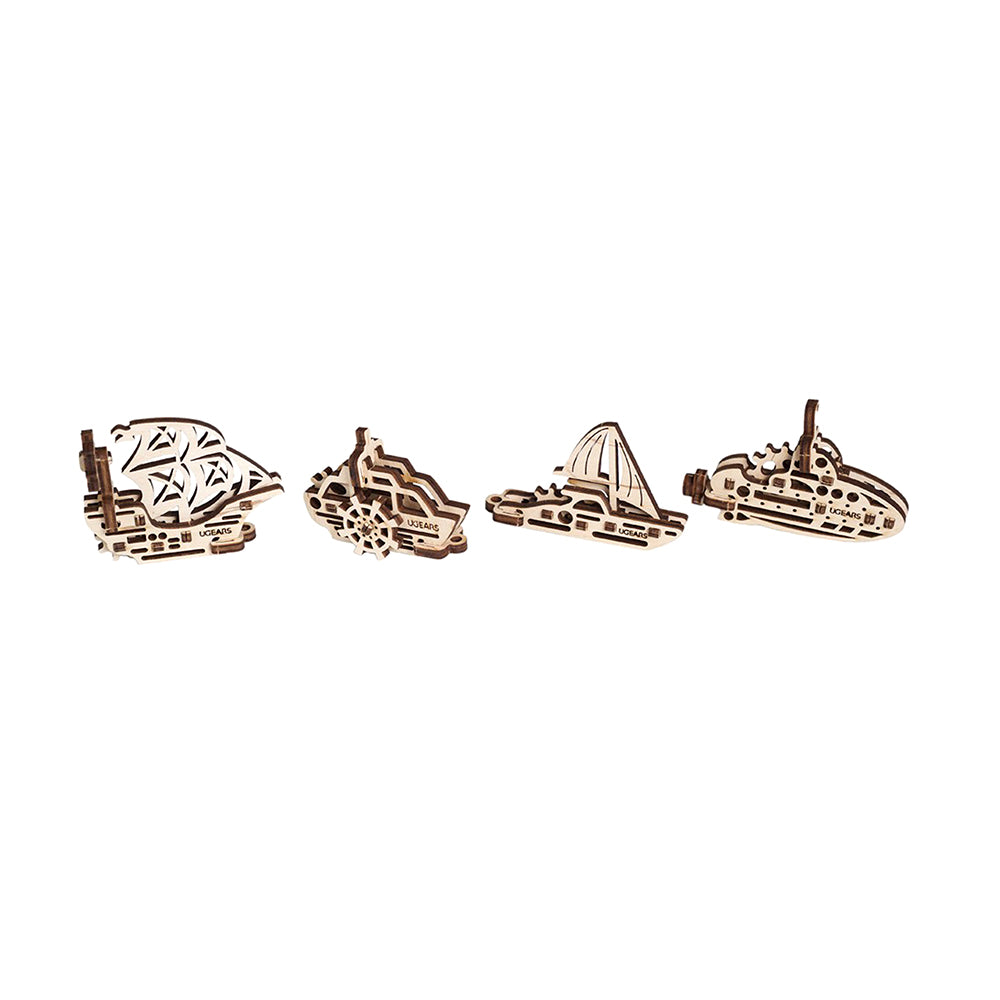 Made in Ukraine UGears Fidgets Ships Set Each Model Has An Eyelet For Hanging