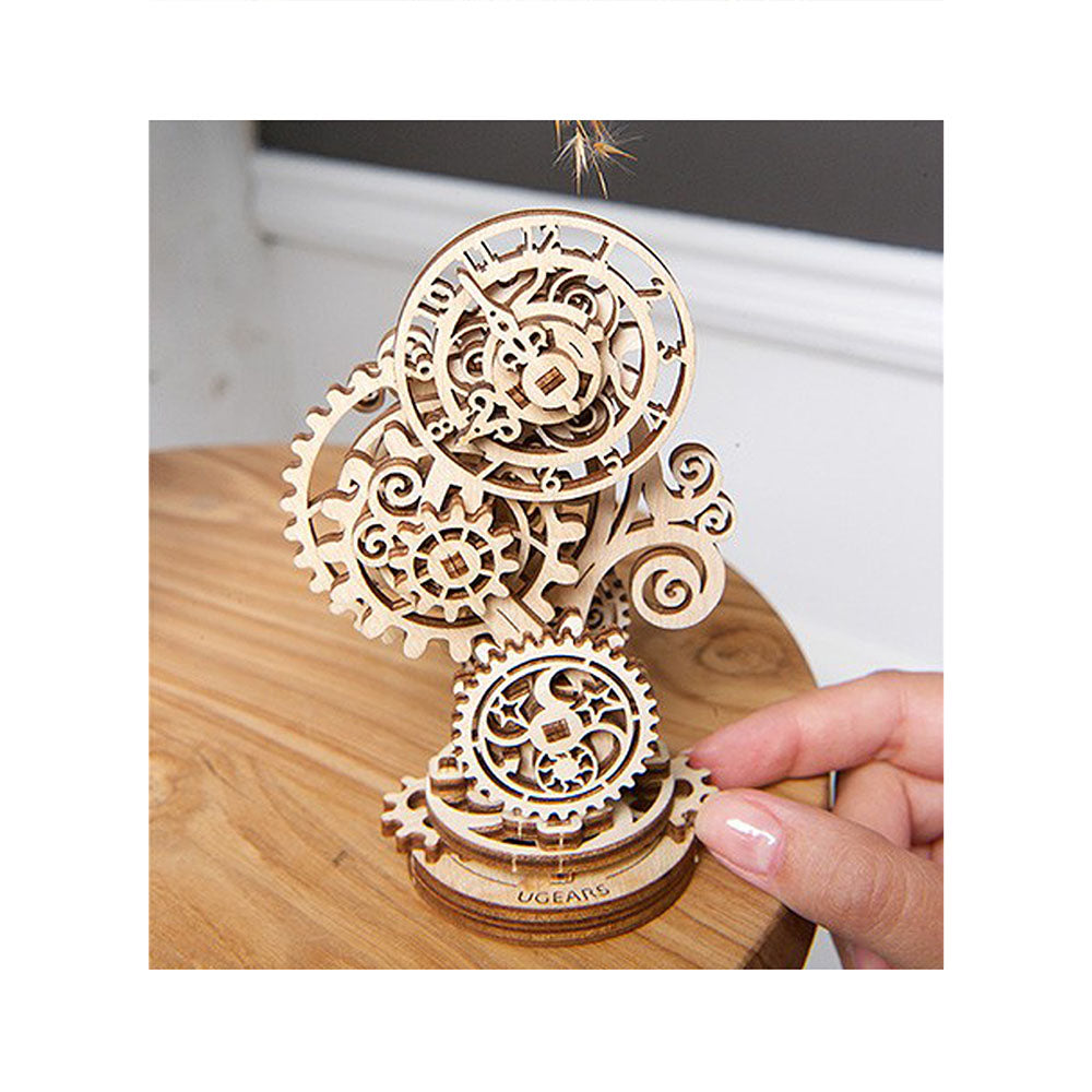 Ukraine Made UGears Steampunk Clock Wooden DIY Model Kit With Beautiful Lace Like Ornaments