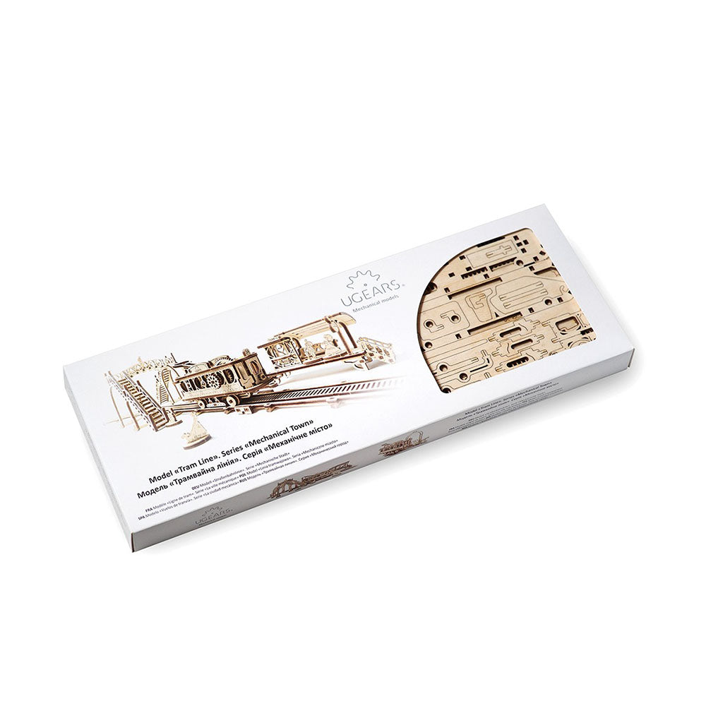 Made in Ukraine UGears Wooden 3D Puzzle Tram Line From Mechanical Town Serie Kit