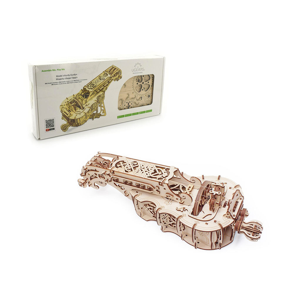 Made in Ukraine UGears Hurdy Gurdy Wooden Mechanical 3D Puzzle DIY Model Kit