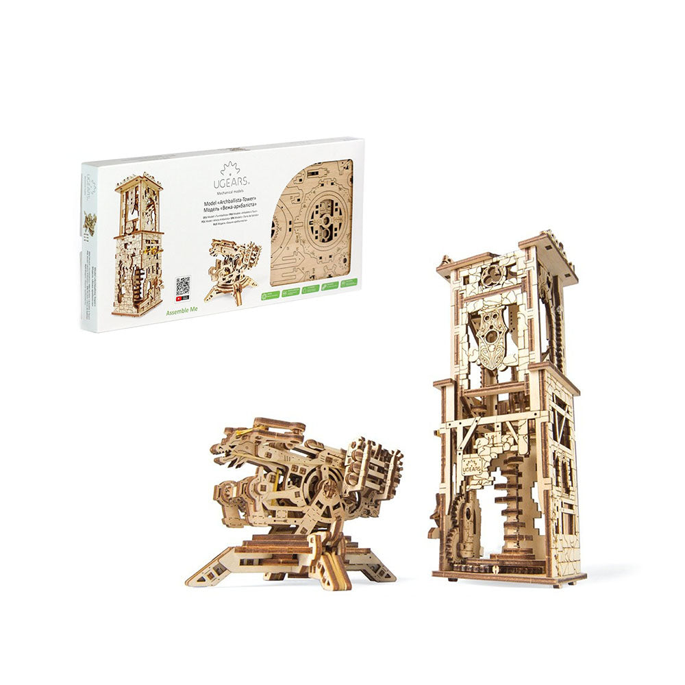 Made in Ukraine UGears Arcuballista Tower Wooden 3D Puzzle DIY Model Kit