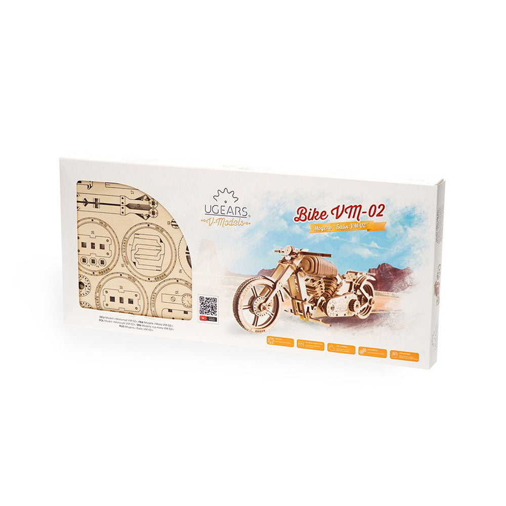 Ukraine Made UGears Self Propelled Wooden 3D Puzzle Bike VM-02 Mechanical Model