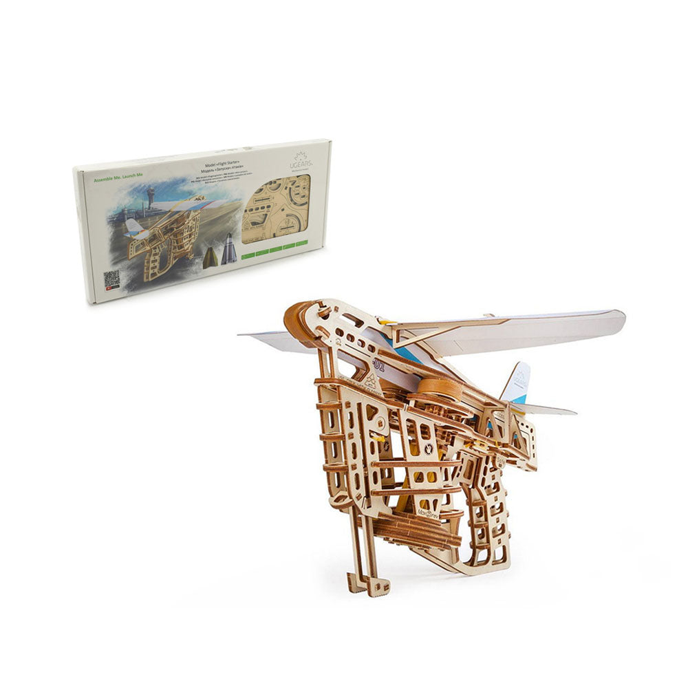 Made in Ukraine UGears Flight Starter Mechanical 3D Puzzle DIY Model Kit