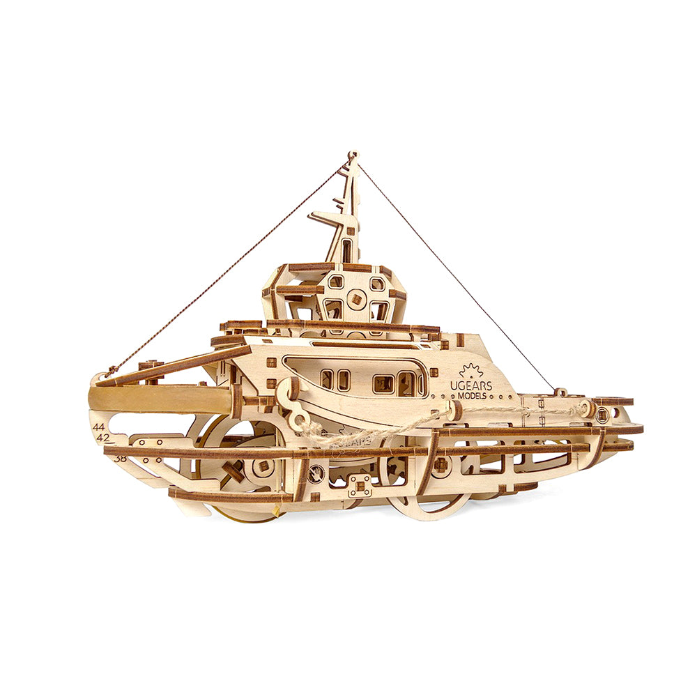 Made in Ukraine UGears 70043 Tugboat Wooden Mechanical 3D Puzzle DIY Model Kit