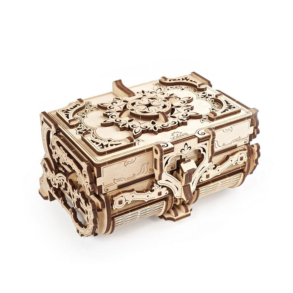 Made in Ukraine UGears Antique Box Mechanical Wooden DIY 3D Puzzle Game Model