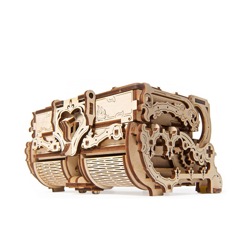 Made in Ukraine UGears Antique Box Mechanical Wooden DIY 3D Puzzle Game Model