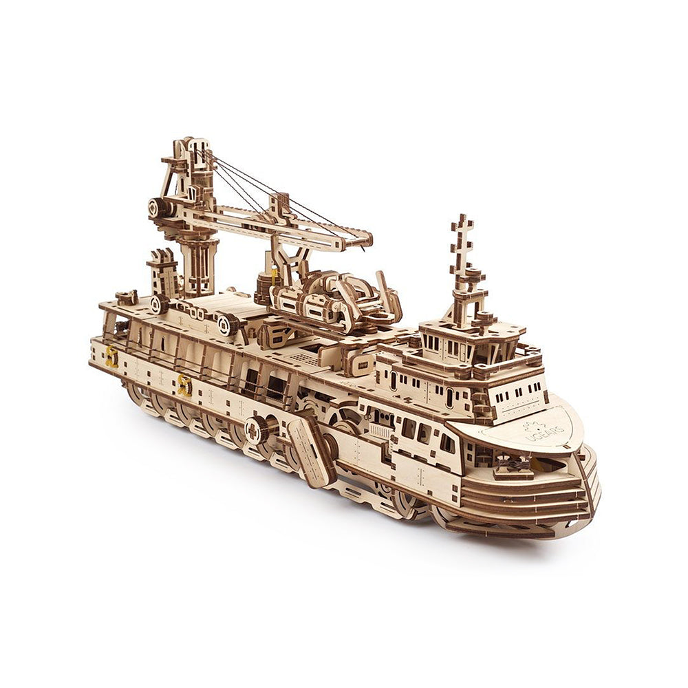 Made in Ukraine UGears 70135 Research Vessel Wooden Mechanical Model Kit