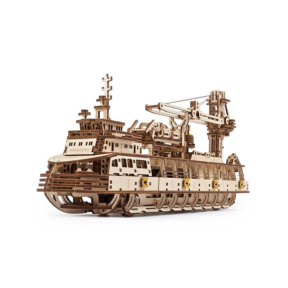 Made in Ukraine UGears 70135 Research Vessel Wooden Mechanical Model Kit
