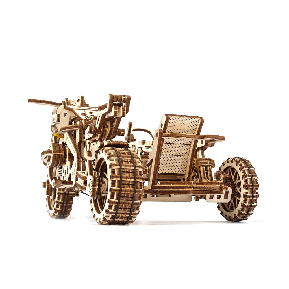 Ukraine Made UGears Wooden 3D Puzzle Scrambler UGR-10 Motorbike With Sidecar Kit