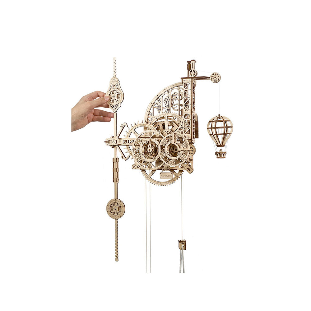 Made in Ukraine UGears Aero Clock Wall Clock With Pendulum Mechanical 3D Puzzle