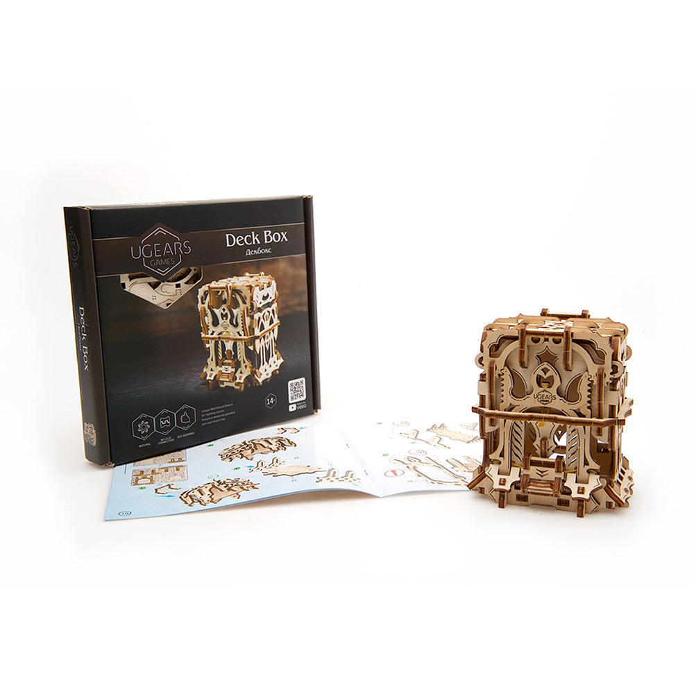 Made in Ukraine UGears Deck Box Device Kit For Card Wooden Mechanical Model Kit