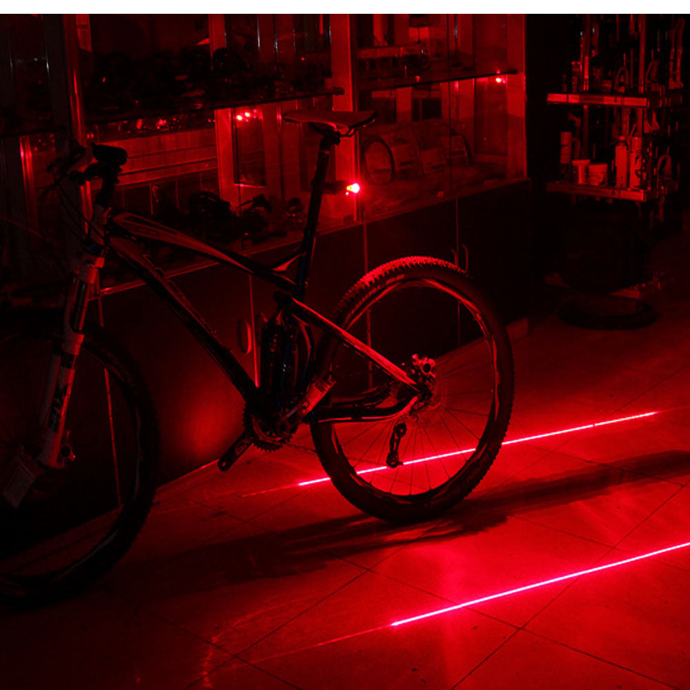 Led Tail Light Laser Cycling Bike Bicycle Rear Flash Beam Safety Warning Lamp