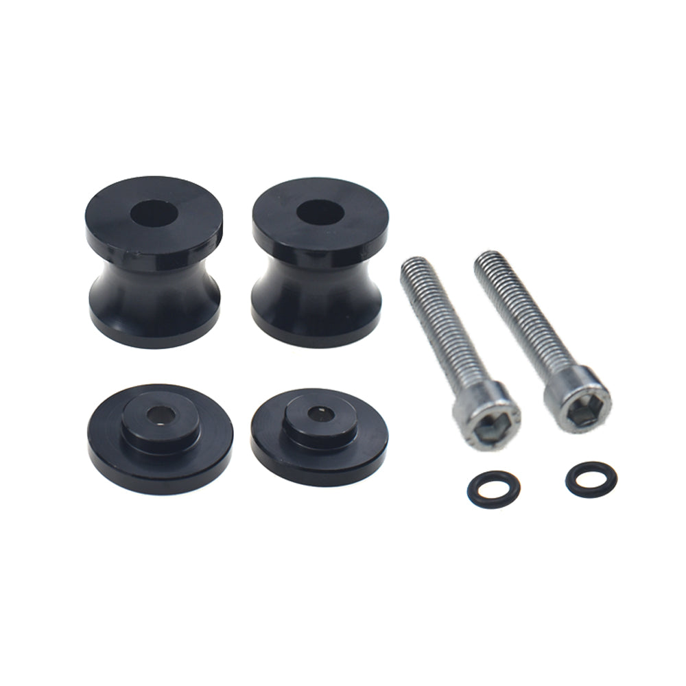 Black M10 Swingarm Sliders Spools For Kawasaki Ninja 250R EX250 KTM 690 Enduro Yamaha TZR250