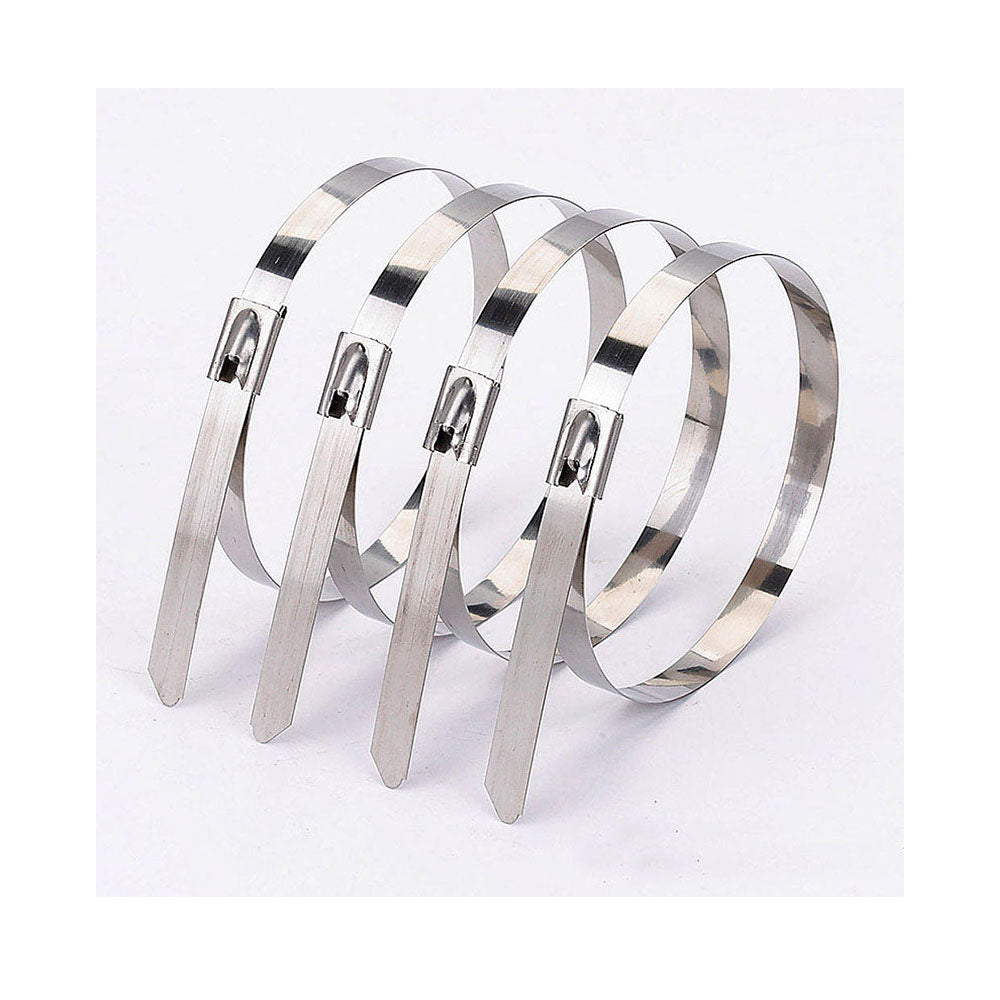 10 Pcs Top Quality Stainless Steel Metal Cable Ties Tie Zip Wrap Exhaust Strap