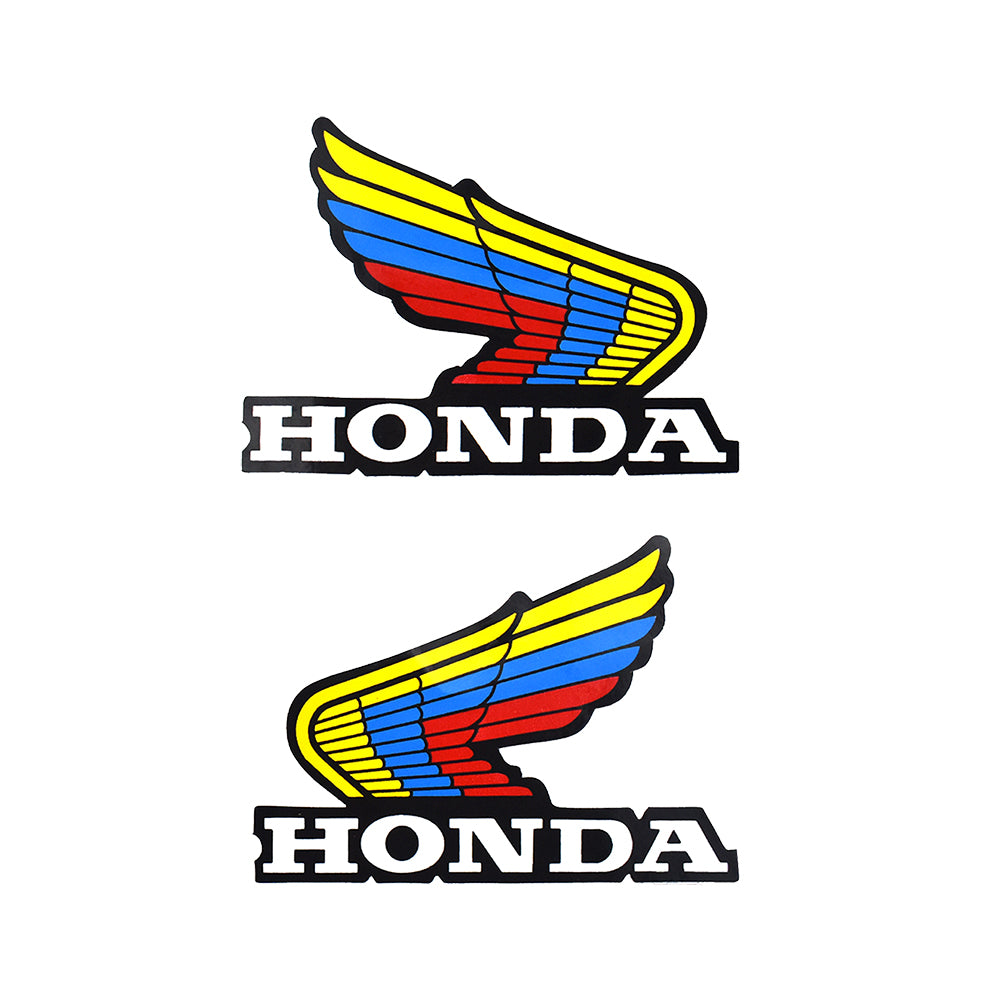 Pair For Honda Wing Fuel Tank Sticker Decals Motorcycle Bike Car Yellow-Blue-Red