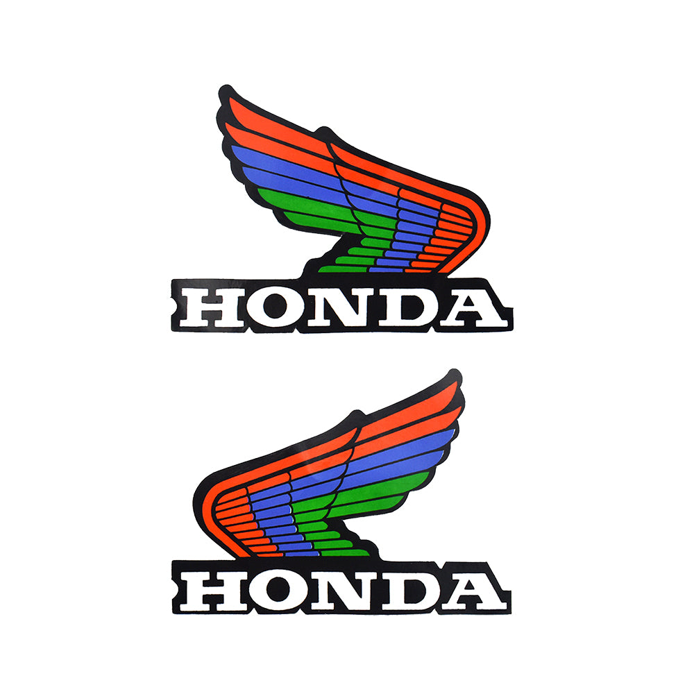 Pair For Honda Wings Fuel Tank Sticker Decals Motorcycle Bike Car Red-Blue-Green