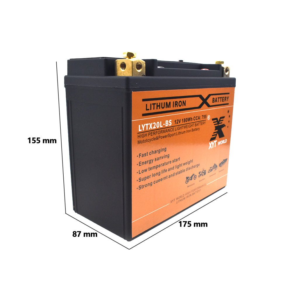 LYTX20L-BS Motorcyle Lithium Battery For Harley-Davidson FLS 1690 1803 Kawasaki