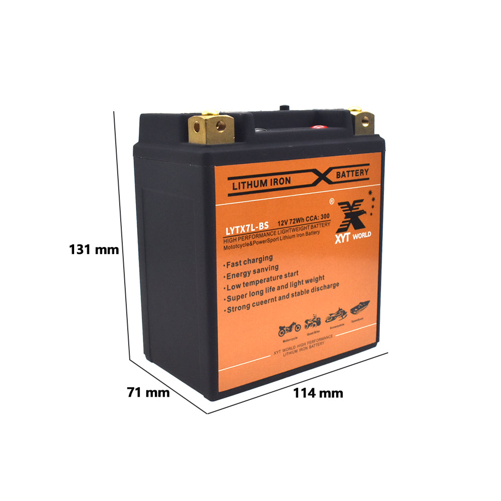 LYTX7L-BS Motorcyle Lithium Battery For Suzuki DR 125 200 250 350 Honda Kawasaki