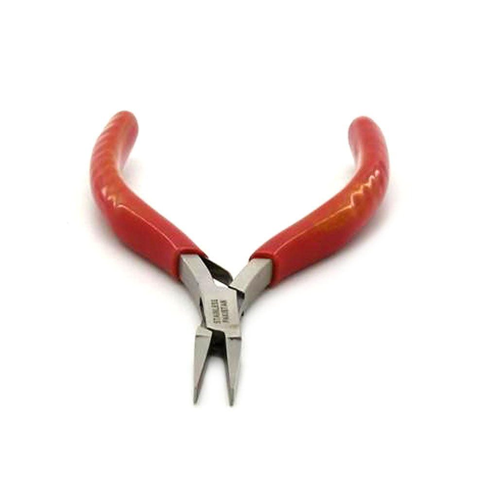 5" Flat Nose Plier Jewelry Beading Cars Model Tool Maintenance Red Nipper Pliers