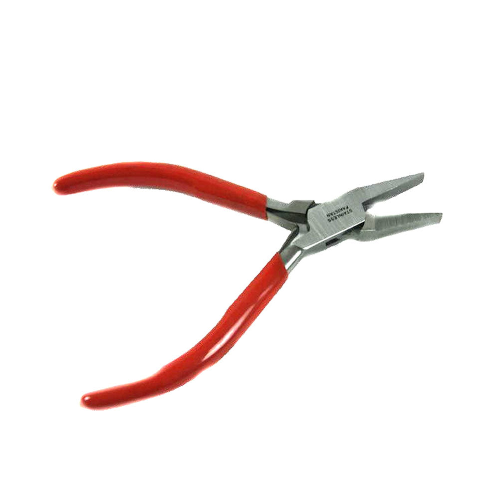 5" Flat Nose Plier Jewelry Beading Cars Model Tool Maintenance Red Nipper Pliers