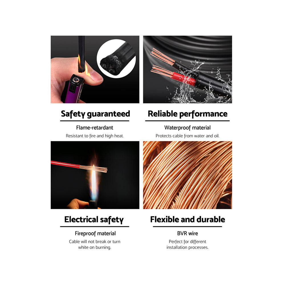 2.5MM Electrical Cable Twin Core Extension Wire 30M Car Solar Panel 450V