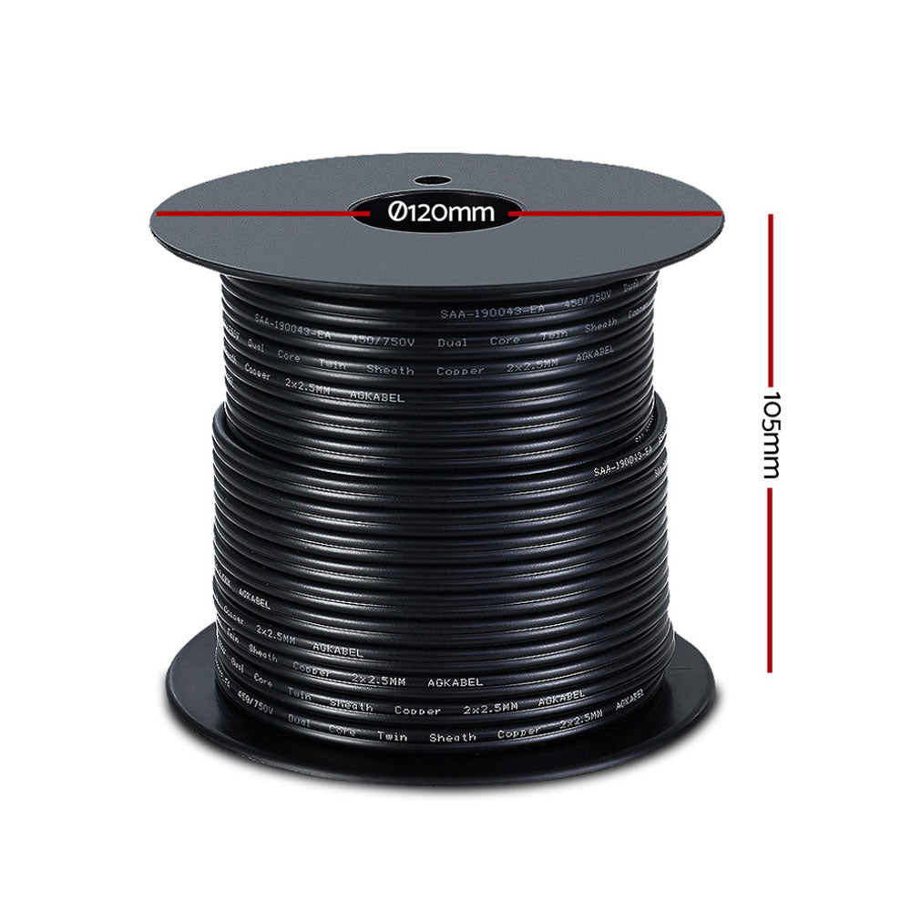 2.5MM Electrical Cable Twin Core Extension Wire 30M Car Solar Panel 450V