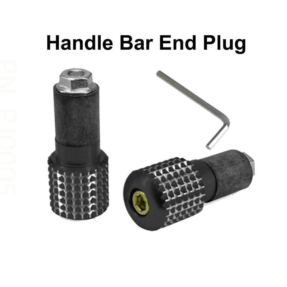 2Pcs Universal Motorcycle CNC Aluminum Handlebar Grips Bar End Plugs Black