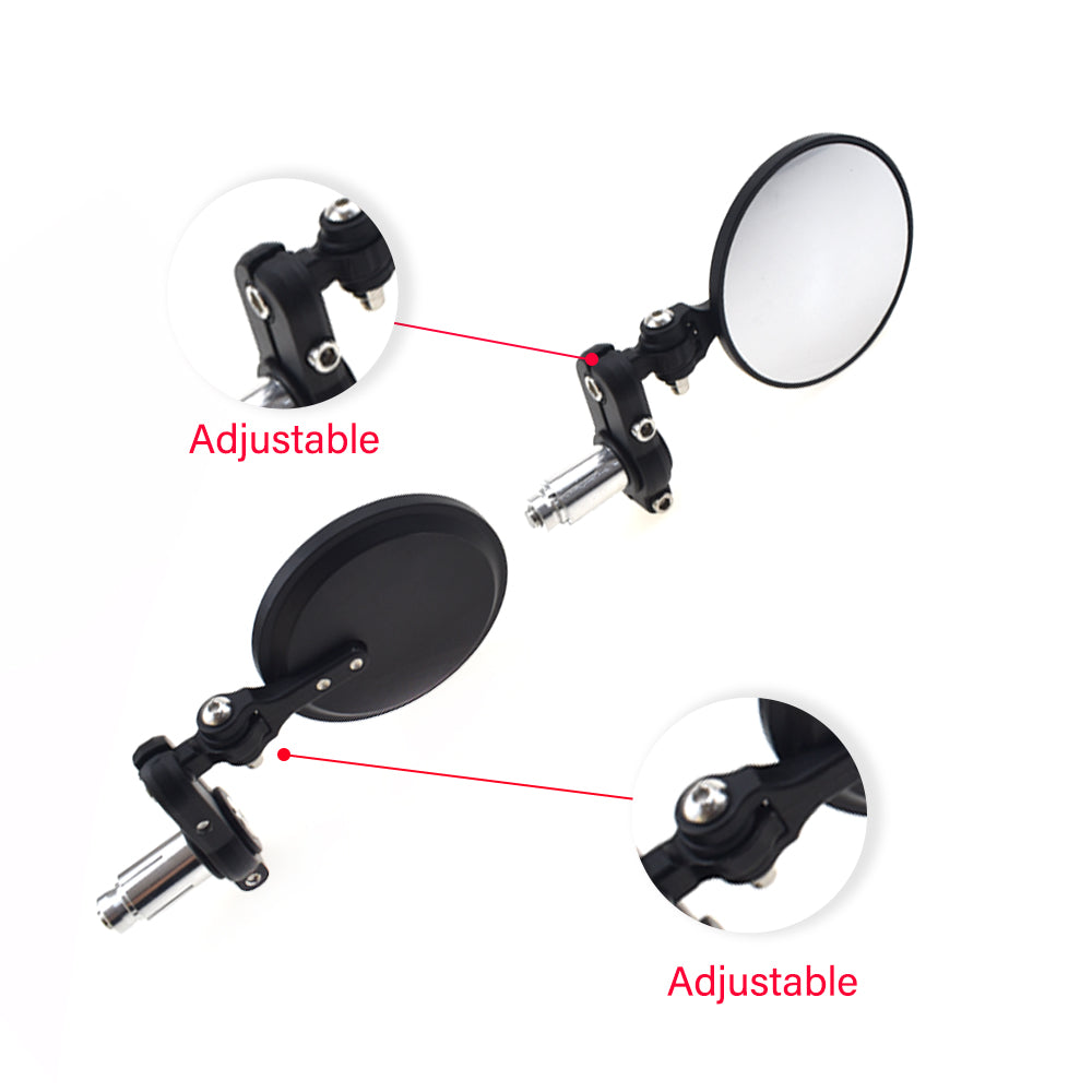 Motorcycle CNC Alloy Rear view Handle Bar End 7/8" 22mm Side Mirror Round