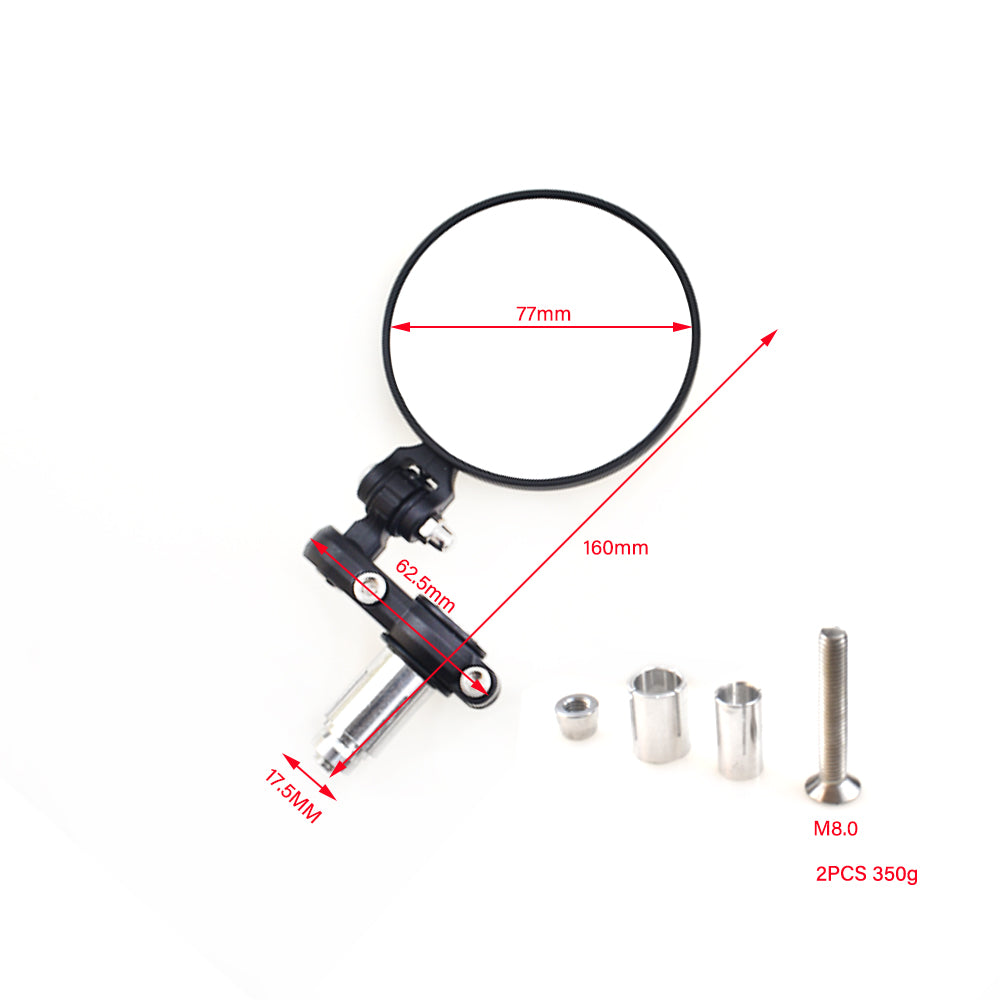 Motorcycle CNC Alloy Rear view Handle Bar End 7/8" 22mm Side Mirror Round