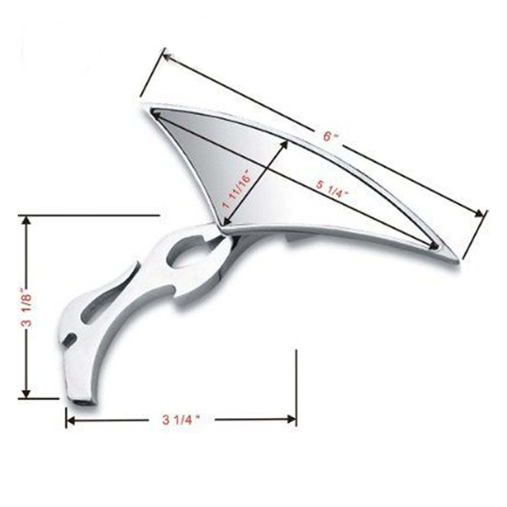 Chrome Alloy Motorcycle Side Mirrors Flame Universal 8mm 10mm Thread Adaptors