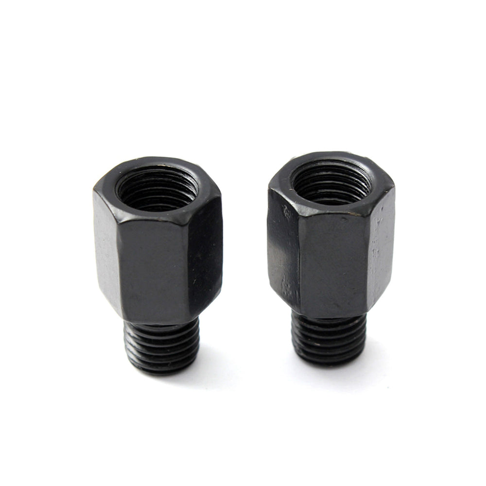 2xThread Reducer Motorcycle Mirror Adapters Left 8 mm to Right 10 mm - Black