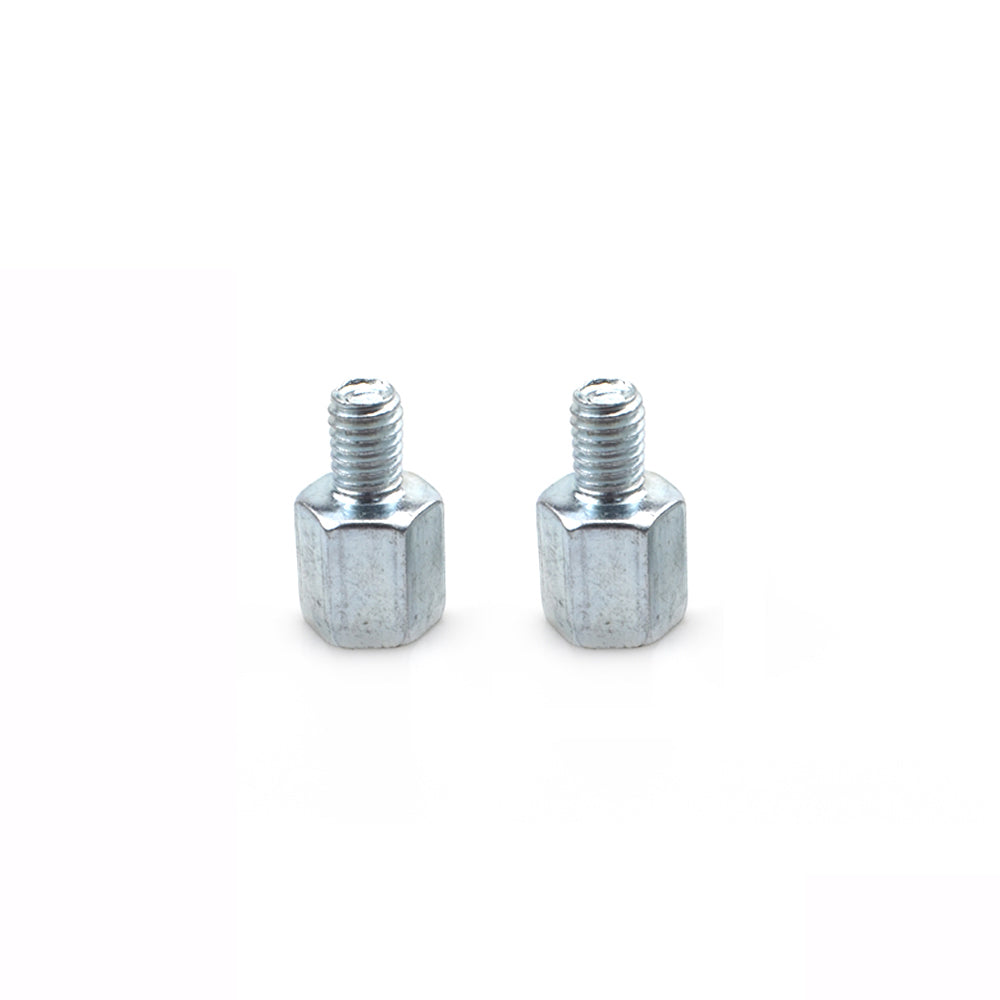 2 x Thread Reducer Motorcycle Mirror Adapters Left 8 mm to Right 10 mm - Silver