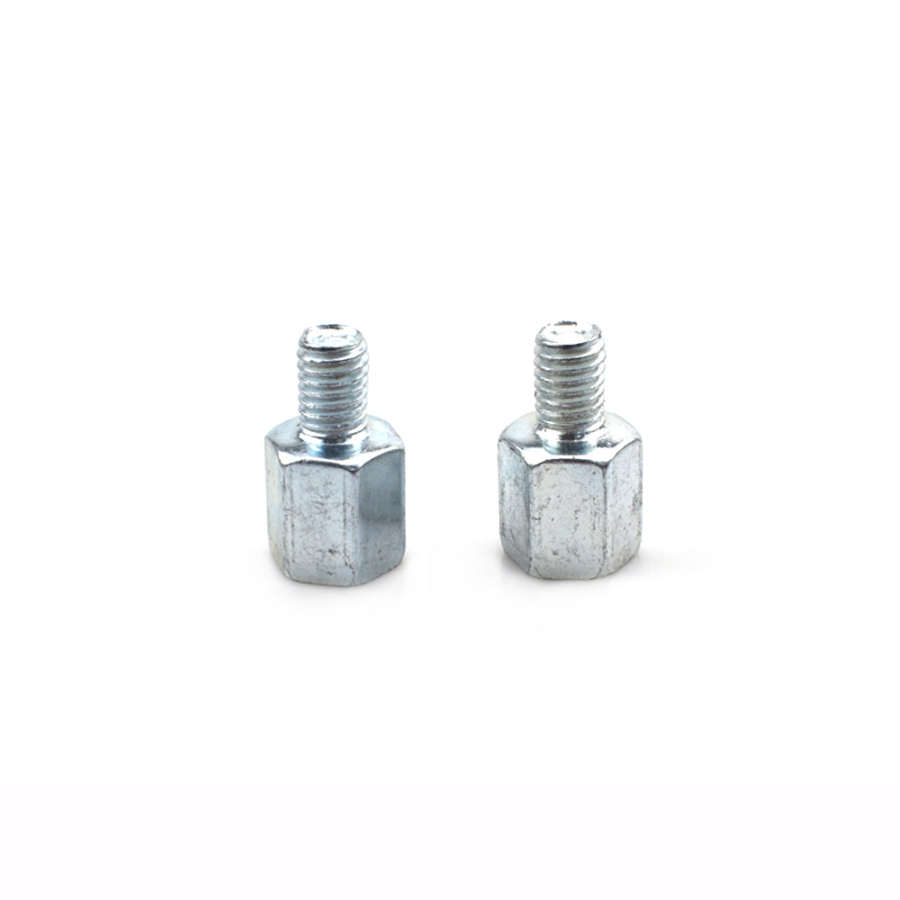 2 x Thread Reducer Motorcycle Mirror Adapters Left 8 mm to Left 10 mm - Silver