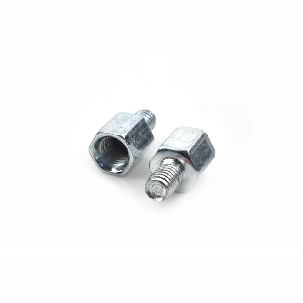 2 x Thread Reducer Motorcycle Mirror Adapters Left 8 mm to Left 10 mm - Silver