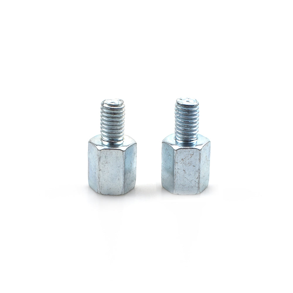 2 x Thread Reducer Motorcycle Mirror Adapters Right 8 mm to Left 8 mm - Silver