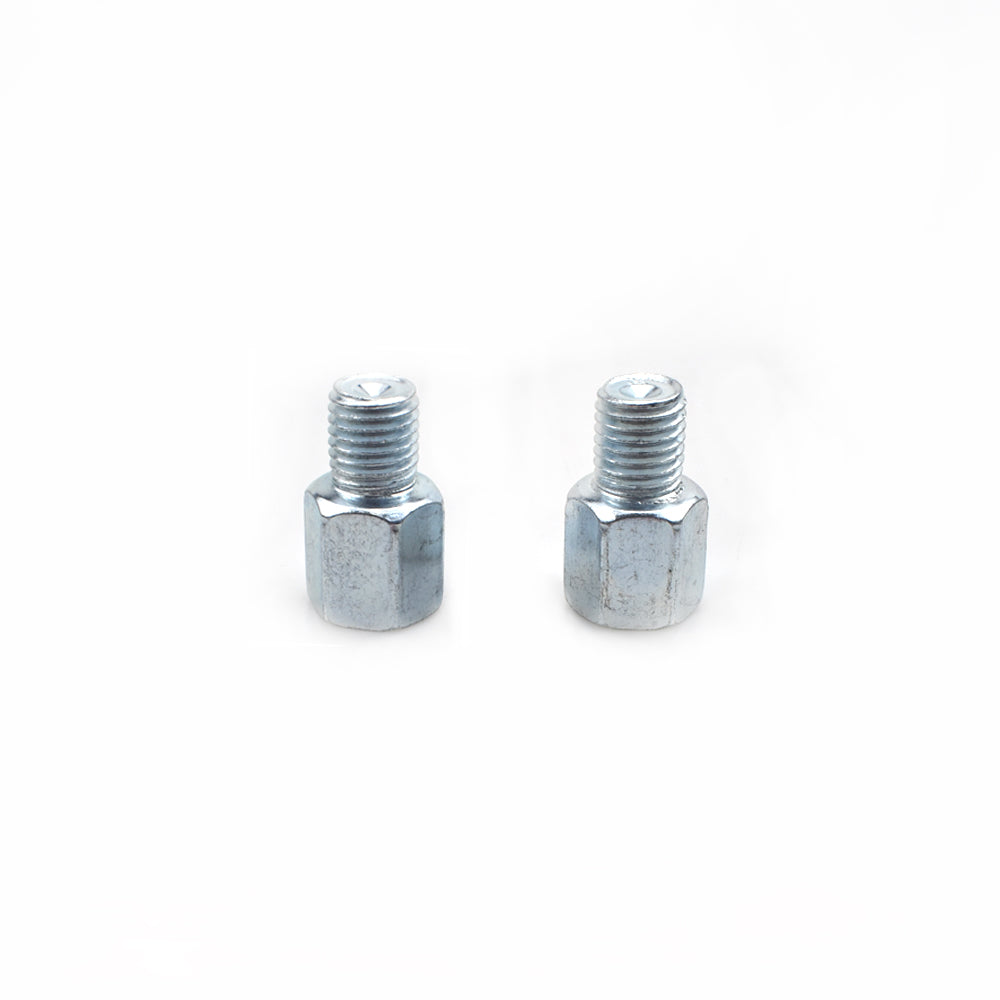 2 x Thread Reducer Motorcycle Mirror Adapters Left 10 mm to Left 8 mm - Silver